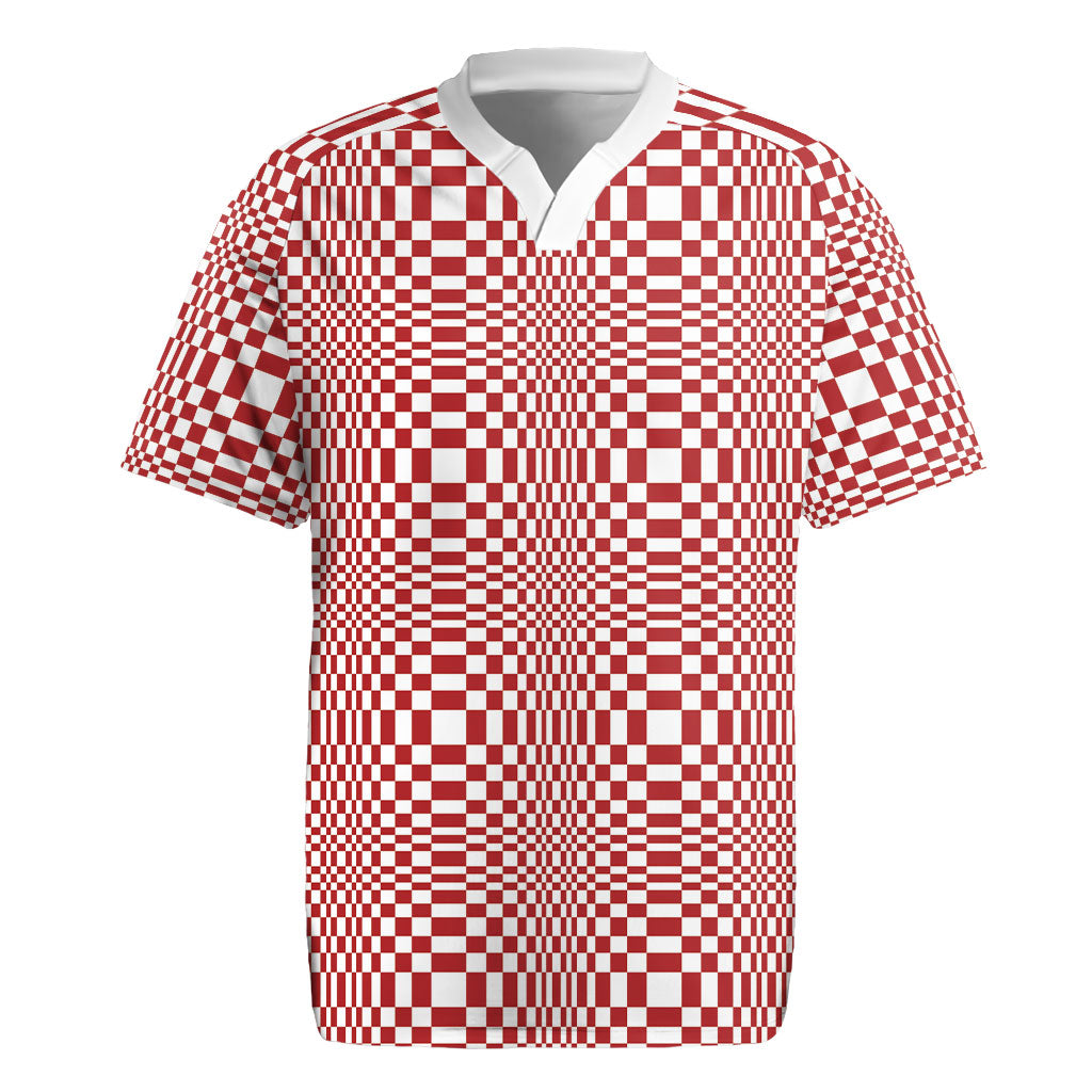 Red White Filipino Binakol Motifs Rugby Jersey Mabuhay Philippines Festival Kusikus Pattern LT14 Red - Polynesian Pride