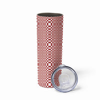 Red White Filipino Binakol Motifs Skinny Tumbler Mabuhay Philippines Festival Kusikus Pattern LT14 - Polynesian Pride
