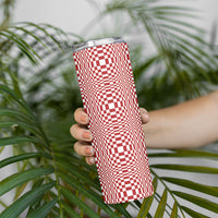 Red White Filipino Binakol Motifs Skinny Tumbler Mabuhay Philippines Festival Kusikus Pattern LT14 - Polynesian Pride