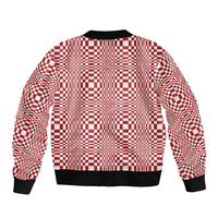 Red White Filipino Binakol Motifs Sleeve Zip Bomber Jacket Mabuhay Philippines Festival Kusikus Pattern LT14 - Polynesian Pride
