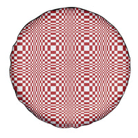 Red White Filipino Binakol Motifs Spare Tire Cover Mabuhay Philippines Festival Kusikus Pattern LT14 - Polynesian Pride