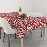Red White Filipino Binakol Motifs Tablecloth Mabuhay Philippines Festival Kusikus Pattern LT14 - Polynesian Pride