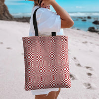 Red White Filipino Binakol Motifs Tote Bag Mabuhay Philippines Festival Kusikus Pattern LT14 - Polynesian Pride