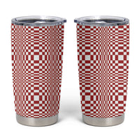 Red White Filipino Binakol Motifs Tumbler Cup Mabuhay Philippines Festival Kusikus Pattern LT14 Red - Polynesian Pride