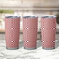 Red White Filipino Binakol Motifs Tumbler Cup Mabuhay Philippines Festival Kusikus Pattern LT14 - Polynesian Pride