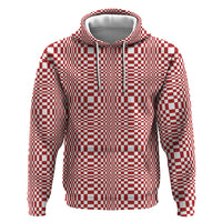 Red White Filipino Binakol Motifs Zip Hoodie Mabuhay Philippines Festival Kusikus Pattern LT14 Pullover Hoodie Red - Polynesian Pride