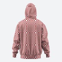 Red White Filipino Binakol Motifs Zip Hoodie Mabuhay Philippines Festival Kusikus Pattern LT14 - Polynesian Pride