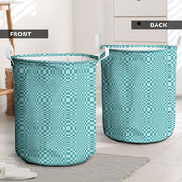 Cyan Filipino Binakol Motifs Laundry Basket Mabuhay Philippines Festival Kusikus Pattern LT14 - Polynesian Pride