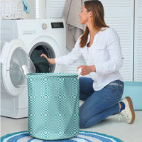 Cyan Filipino Binakol Motifs Laundry Basket Mabuhay Philippines Festival Kusikus Pattern LT14 - Polynesian Pride