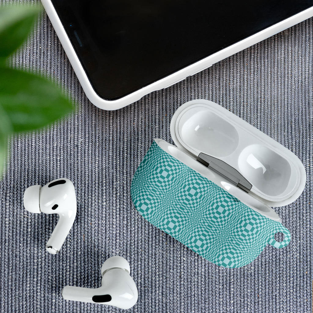 Cyan Filipino Binakol Motifs AirPods Case Mabuhay Philippines Festival Kusikus Pattern LT14 - Polynesian Pride