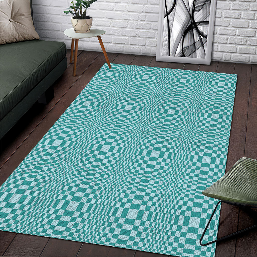 Cyan Filipino Binakol Motifs Area Rug Mabuhay Philippines Festival Kusikus Pattern LT14 Cyan - Polynesian Pride