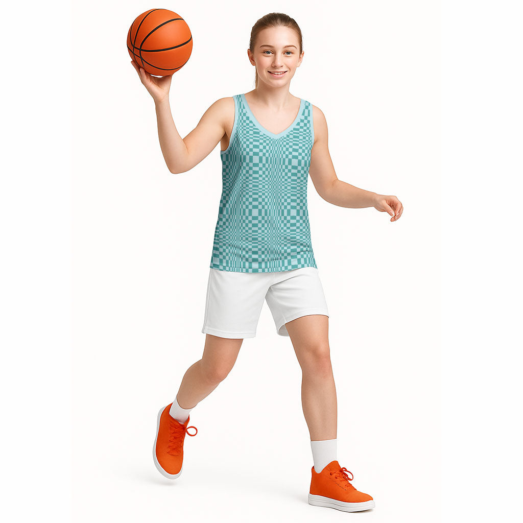 Cyan Filipino Binakol Motifs Basketball Jersey Mabuhay Philippines Festival Kusikus Pattern LT14 - Polynesian Pride