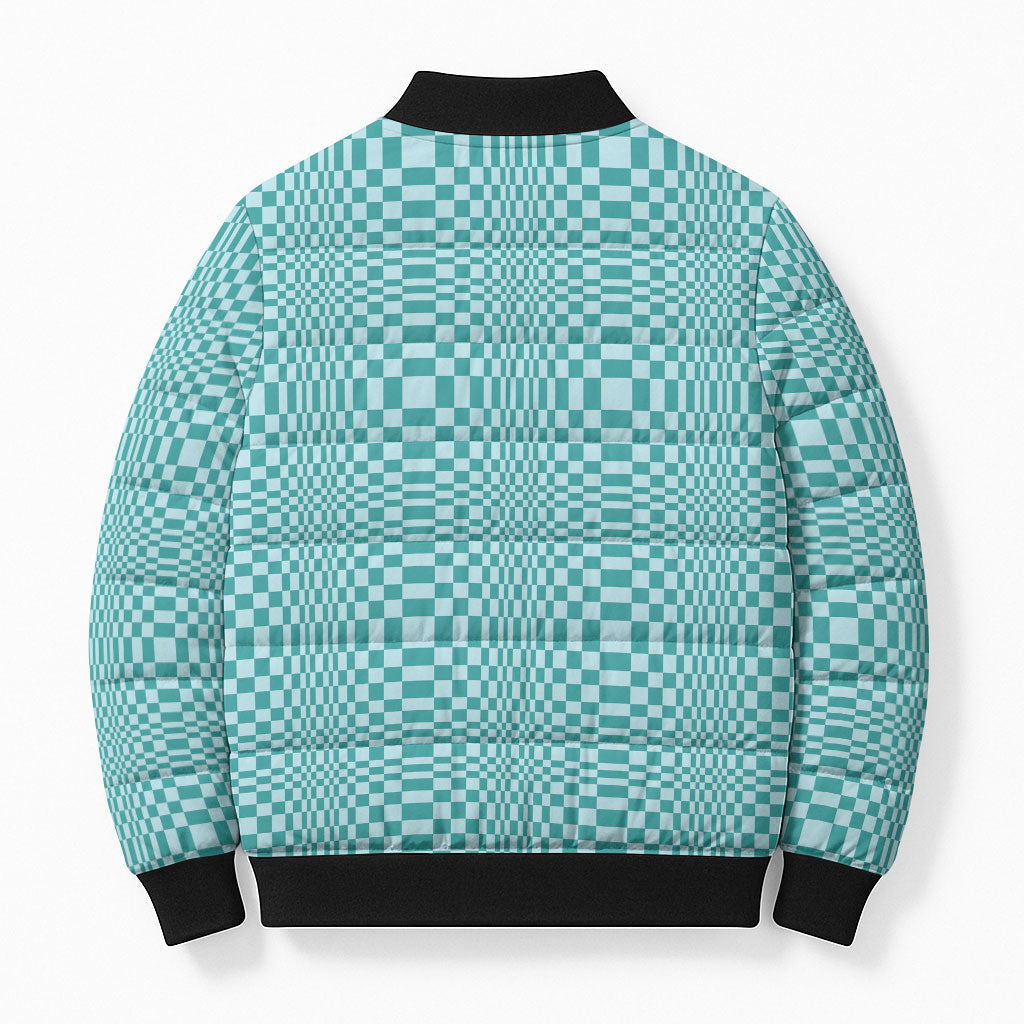 Cyan Filipino Binakol Motifs Bomber Puffer Jacket Mabuhay Philippines Festival Kusikus Pattern LT14 - Polynesian Pride
