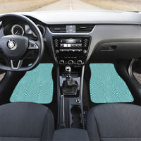 Cyan Filipino Binakol Motifs Car Mats Mabuhay Philippines Festival Kusikus Pattern LT14 Set 2pcs - Front Cyan - Polynesian Pride