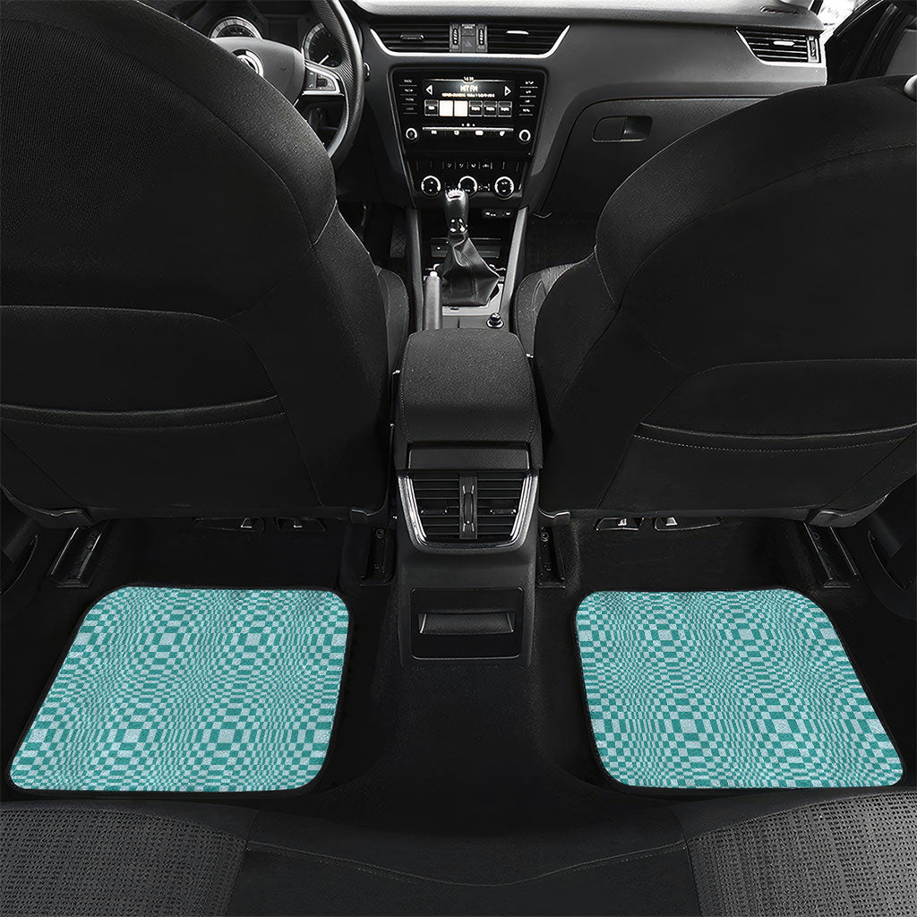 Cyan Filipino Binakol Motifs Car Mats Mabuhay Philippines Festival Kusikus Pattern LT14 Set 2pcs - Back Cyan - Polynesian Pride