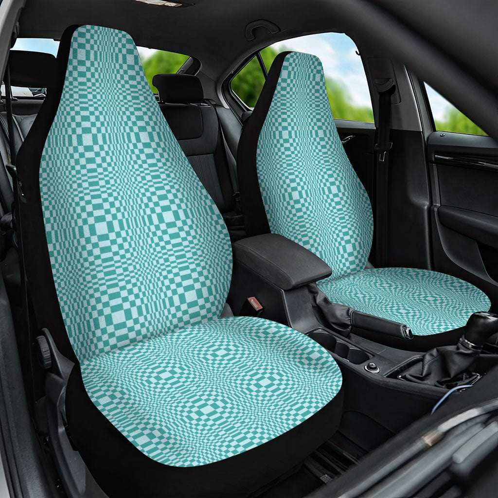 Cyan Filipino Binakol Motifs Car Seat Cover Mabuhay Philippines Festival Kusikus Pattern LT14 One Size Cyan - Polynesian Pride