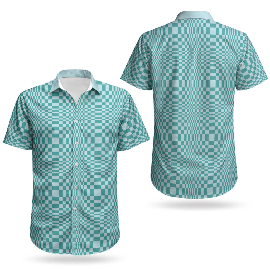 Cyan Filipino Binakol Motifs Couples Matching Mermaid Dress and Hawaiian Shirt Mabuhay Philippines Festival Kusikus Pattern LT14 - Polynesian Pride
