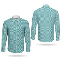 Cyan Filipino Binakol Motifs Couples Matching Off Shoulder Short Dress and Long Sleeve Button Shirt Mabuhay Philippines Festival Kusikus Pattern LT14 - Polynesian Pride