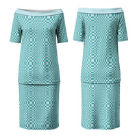 Cyan Filipino Binakol Motifs Couples Matching Puletasi and Hawaiian Shirt Mabuhay Philippines Festival Kusikus Pattern LT14 - Polynesian Pride