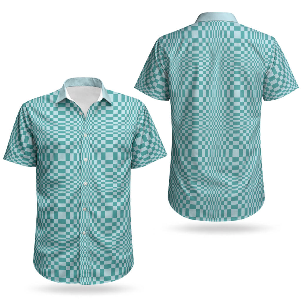 Cyan Filipino Binakol Motifs Couples Matching Short Sleeve Bodycon Dress and Hawaiian Shirt Mabuhay Philippines Festival Kusikus Pattern LT14 - Polynesian Pride