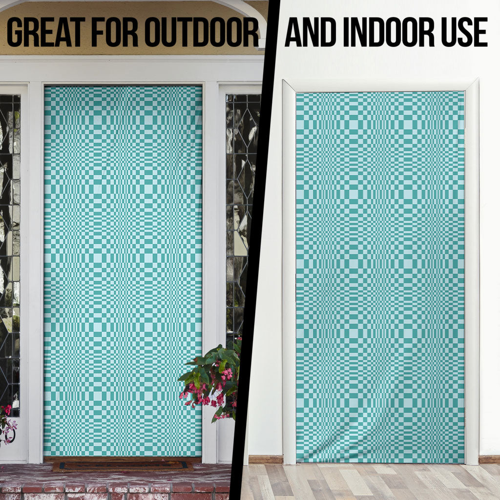 Cyan Filipino Binakol Motifs Door Cover Mabuhay Philippines Festival Kusikus Pattern LT14 - Polynesian Pride