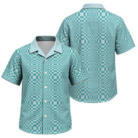 Cyan Filipino Binakol Motifs Family Matching Off The Shoulder Long Sleeve Dress and Hawaiian Shirt Mabuhay Philippines Festival Kusikus Pattern LT14 Son's Shirt Cyan - Polynesian Pride