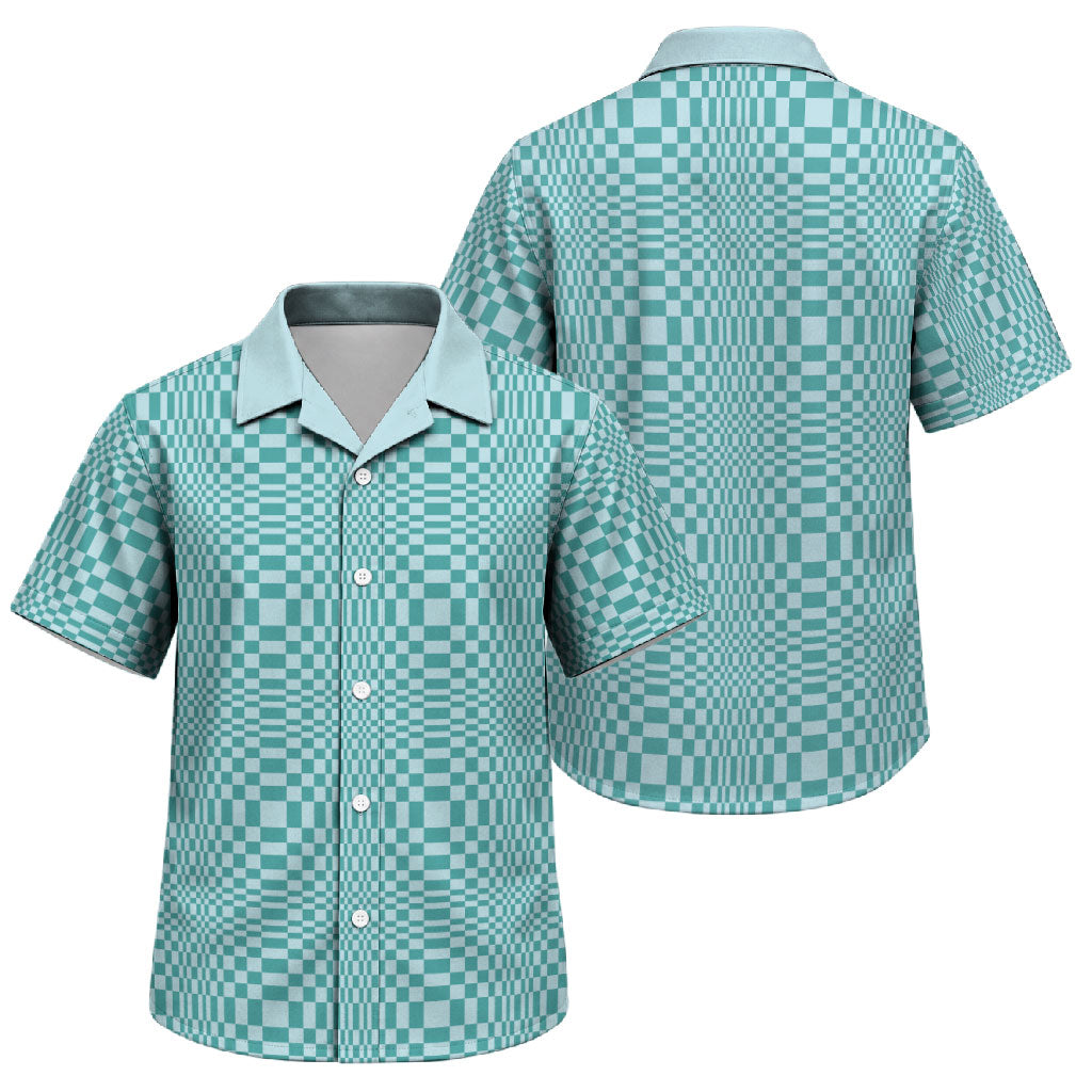 Cyan Filipino Binakol Motifs Family Matching Tank Maxi Dress and Hawaiian Shirt Mabuhay Philippines Festival Kusikus Pattern LT14 Son's Shirt Cyan - Polynesian Pride