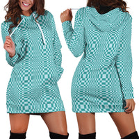 Cyan Filipino Binakol Motifs Hoodie Dress Mabuhay Philippines Festival Kusikus Pattern LT14 - Polynesian Pride