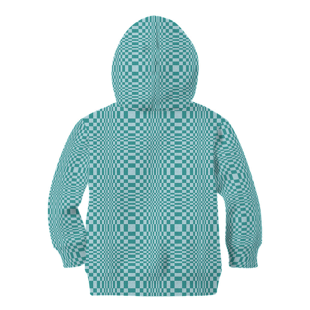 Cyan Filipino Binakol Motifs Kid Hoodie Mabuhay Philippines Festival Kusikus Pattern LT14 - Polynesian Pride