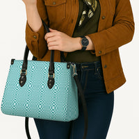 Cyan Filipino Binakol Motifs Leather Bag Mabuhay Philippines Festival Kusikus Pattern LT14 - Polynesian Pride