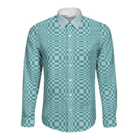 Cyan Filipino Binakol Motifs Long Sleeve Button Shirt Mabuhay Philippines Festival Kusikus Pattern LT14 Unisex Cyan - Polynesian Pride