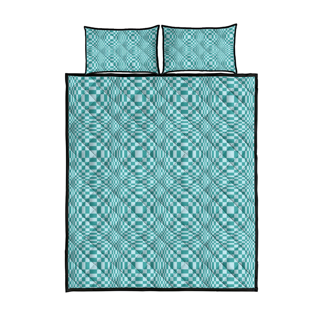 Cyan Filipino Binakol Motifs Quilt Bed Set Mabuhay Philippines Festival Kusikus Pattern LT14 - Polynesian Pride