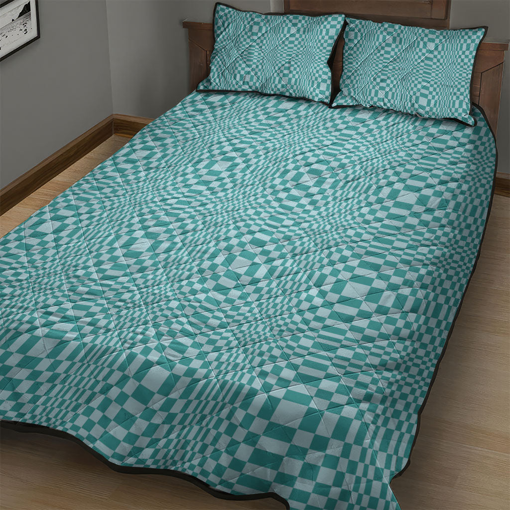 Cyan Filipino Binakol Motifs Quilt Bed Set Mabuhay Philippines Festival Kusikus Pattern LT14 - Polynesian Pride