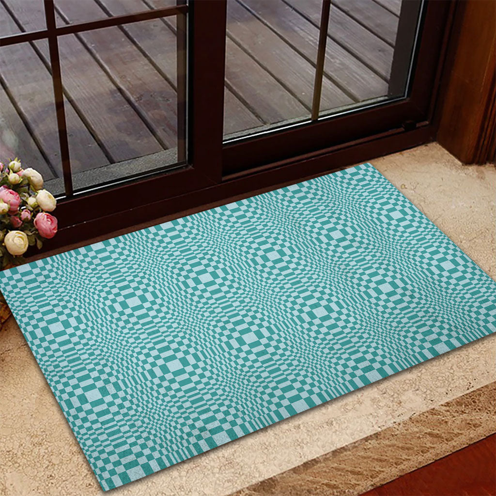 Cyan Filipino Binakol Motifs Rubber Doormat Mabuhay Philippines Festival Kusikus Pattern LT14 - Polynesian Pride