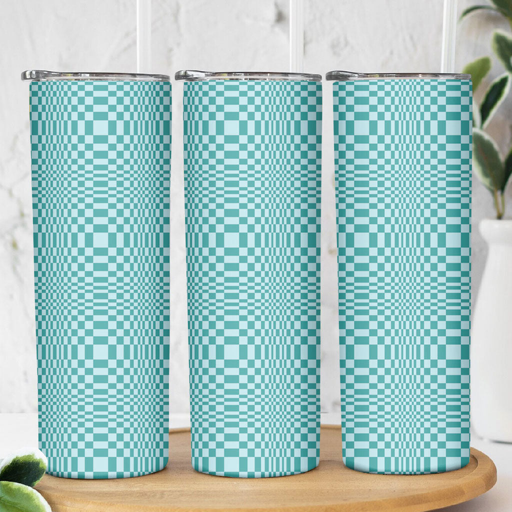 Cyan Filipino Binakol Motifs Skinny Tumbler Mabuhay Philippines Festival Kusikus Pattern LT14 - Polynesian Pride