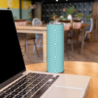 Cyan Filipino Binakol Motifs Skinny Tumbler Mabuhay Philippines Festival Kusikus Pattern LT14 - Polynesian Pride