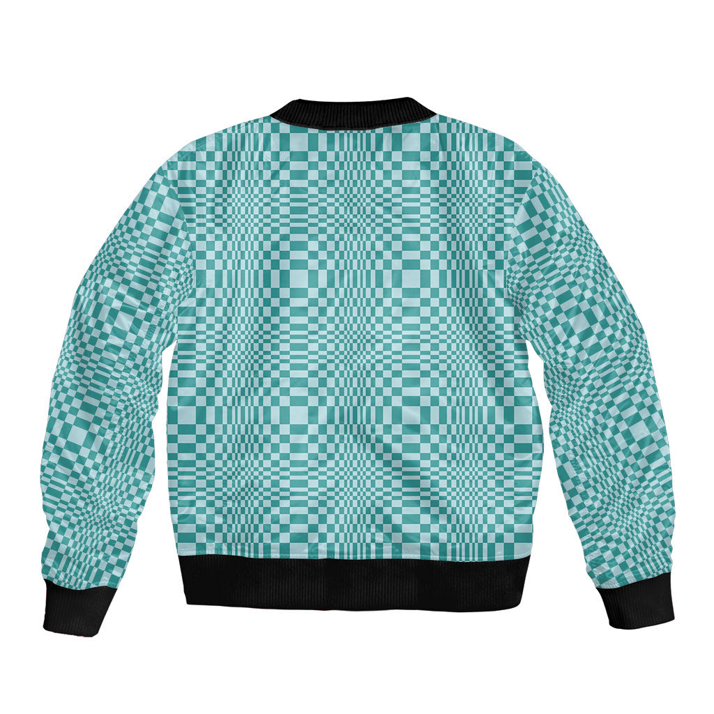 Cyan Filipino Binakol Motifs Sleeve Zip Bomber Jacket Mabuhay Philippines Festival Kusikus Pattern LT14 - Polynesian Pride