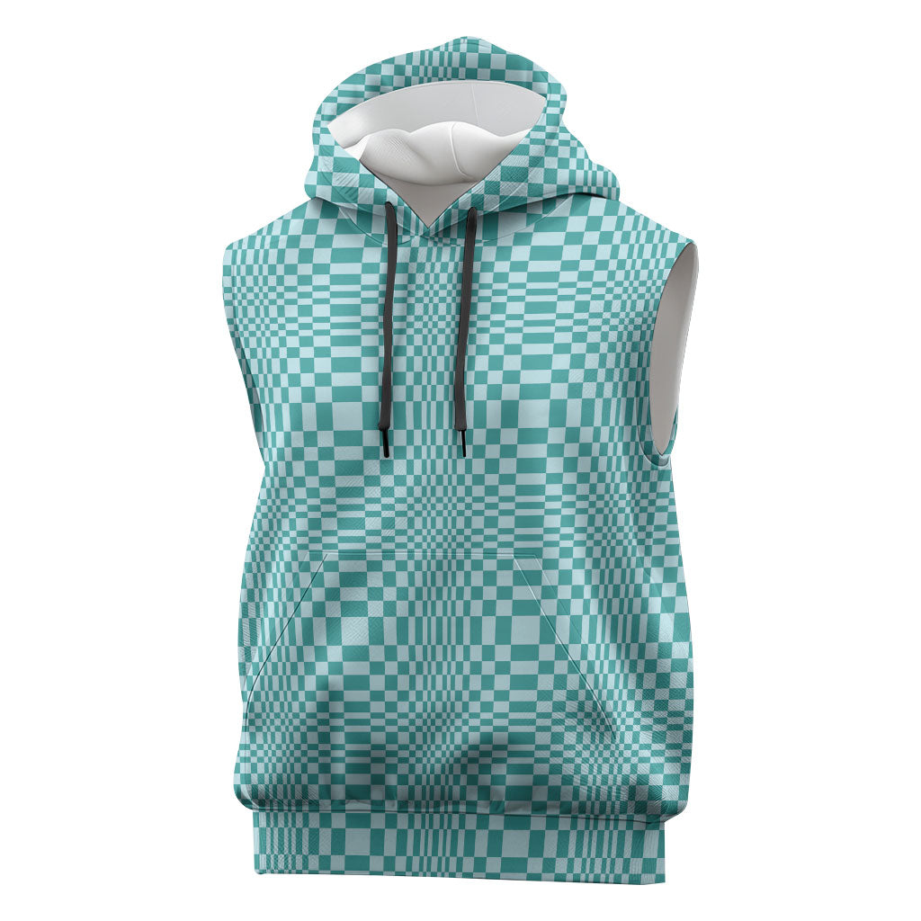 Cyan Filipino Binakol Motifs Sleeveless Hoodie Mabuhay Philippines Festival Kusikus Pattern LT14 Cyan - Polynesian Pride