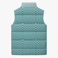 Cyan Filipino Binakol Motifs Sleeveless Puffer Jacket Mabuhay Philippines Festival Kusikus Pattern LT14 - Polynesian Pride