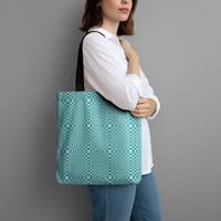 Cyan Filipino Binakol Motifs Tote Bag Mabuhay Philippines Festival Kusikus Pattern LT14 - Polynesian Pride