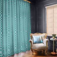 Cyan Filipino Binakol Motifs Window Curtain Mabuhay Philippines Festival Kusikus Pattern LT14 - Polynesian Pride