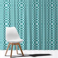 Cyan Filipino Binakol Motifs Window Curtain Mabuhay Philippines Festival Kusikus Pattern LT14 - Polynesian Pride