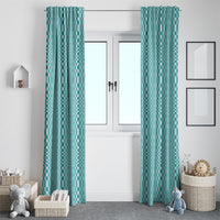 Cyan Filipino Binakol Motifs Window Curtain Mabuhay Philippines Festival Kusikus Pattern LT14 - Polynesian Pride