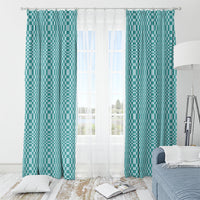 Cyan Filipino Binakol Motifs Window Curtain Mabuhay Philippines Festival Kusikus Pattern LT14 - Polynesian Pride