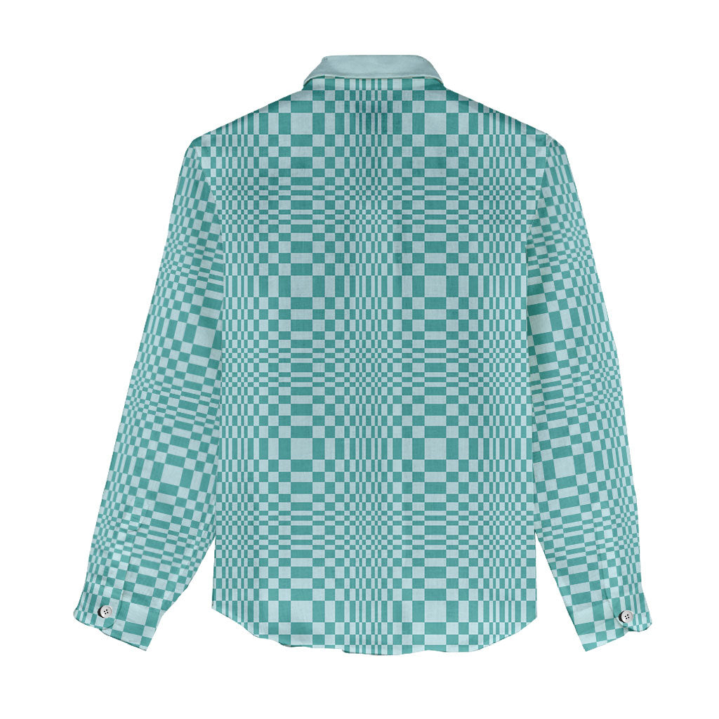 Cyan Filipino Binakol Motifs Women Casual Shirt Mabuhay Philippines Festival Kusikus Pattern LT14 - Polynesian Pride