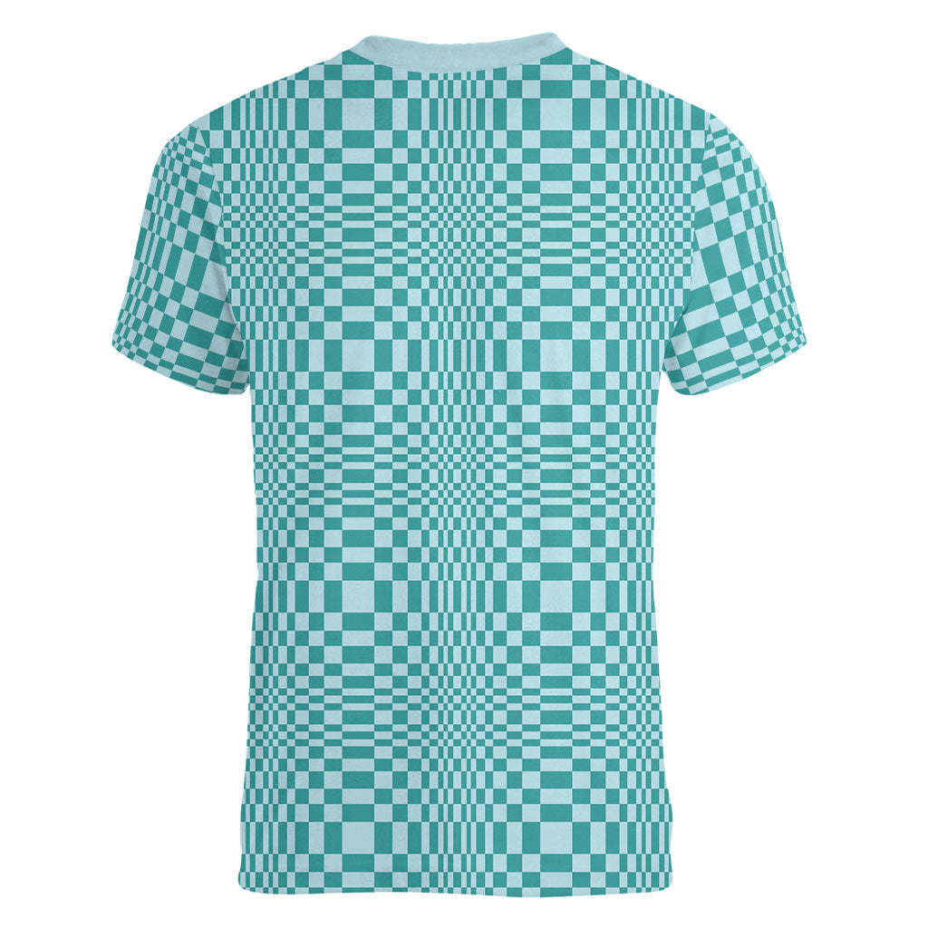 Cyan Filipino Binakol Motifs Women V-Neck T-Shirt Mabuhay Philippines Festival Kusikus Pattern LT14 - Polynesian Pride
