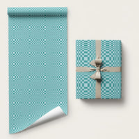 Cyan Filipino Binakol Motifs Wrapping Paper Mabuhay Philippines Festival Kusikus Pattern LT14 58" × 23" Cyan - Polynesian Pride