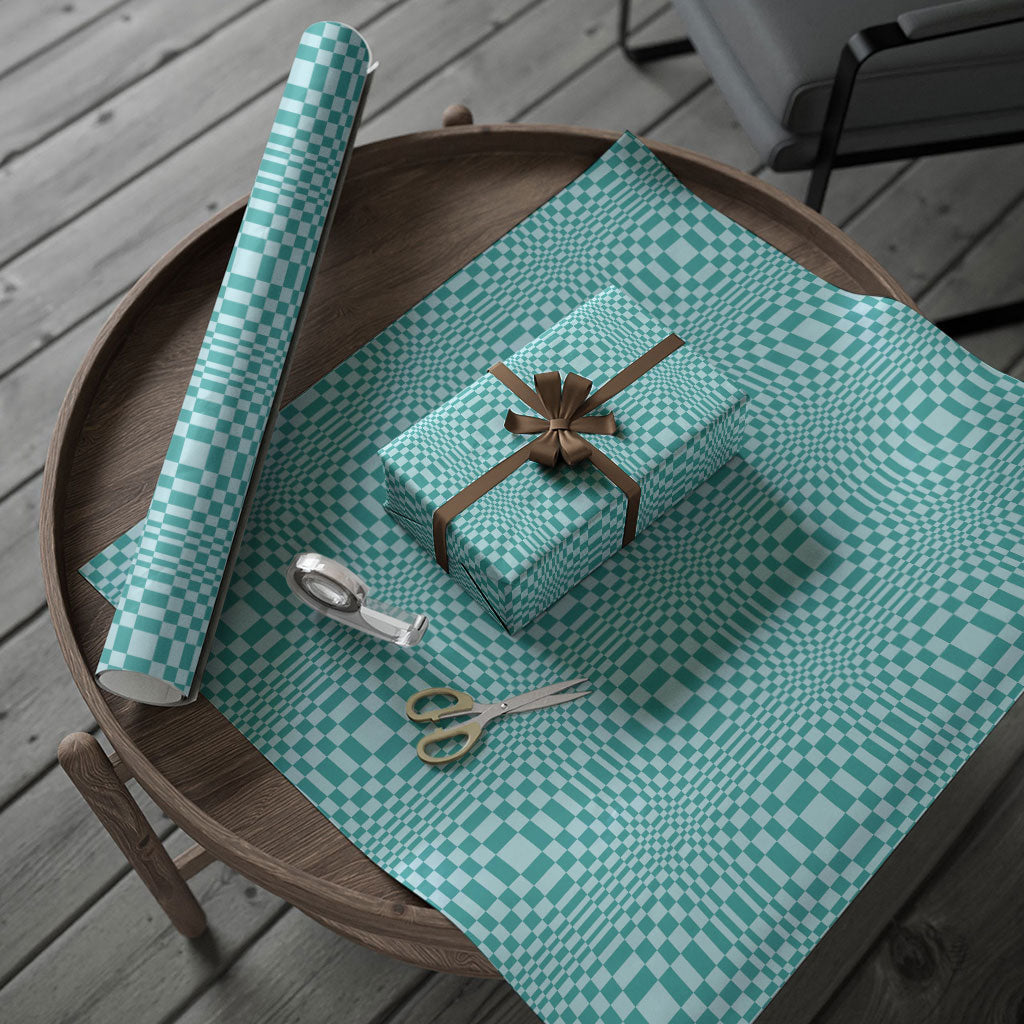 Cyan Filipino Binakol Motifs Wrapping Paper Mabuhay Philippines Festival Kusikus Pattern LT14 - Polynesian Pride