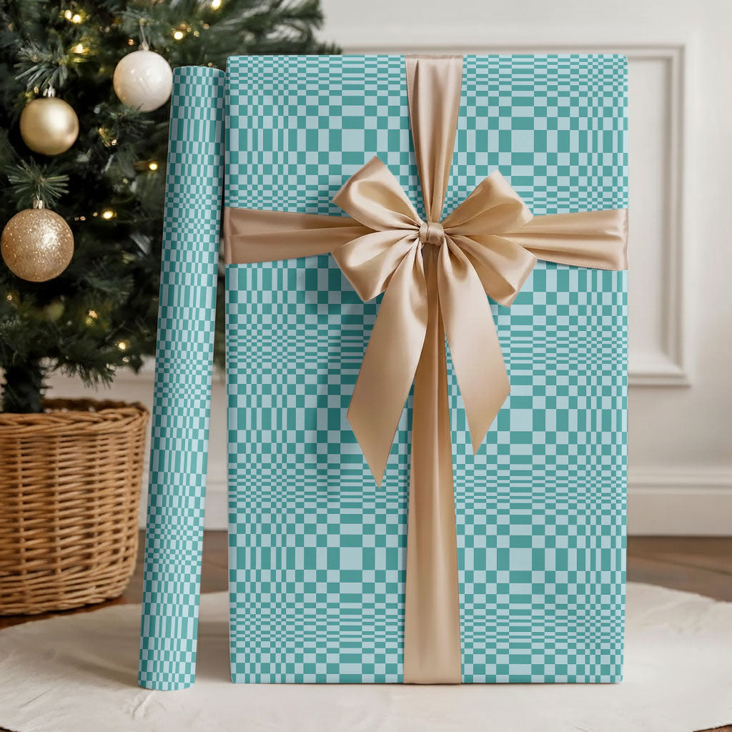 Cyan Filipino Binakol Motifs Wrapping Paper Mabuhay Philippines Festival Kusikus Pattern LT14 - Polynesian Pride