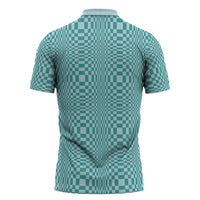 Cyan Filipino Binakol Motifs Zipper Polo Shirt Mabuhay Philippines Festival Kusikus Pattern LT14 - Polynesian Pride